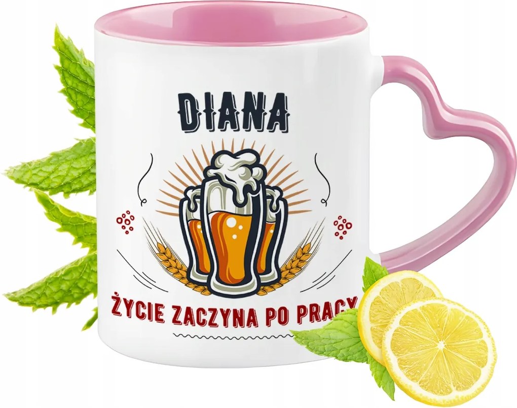 Diana Bögre Rózsaszín Szív Alakú Füllel Kávé Ajándék