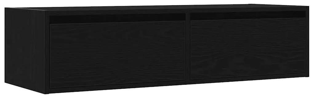 TV szekrény LED világítással fekete tölgy 100X35,5x25 cm