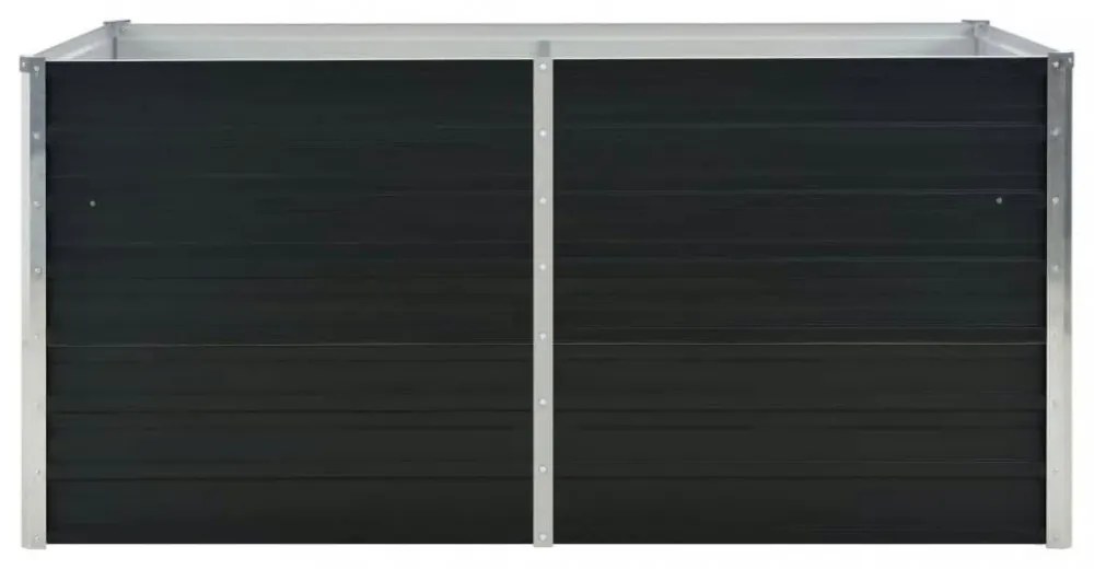 antracitszürke horganyzott acél kerti magaságyás 160x80x77 cm