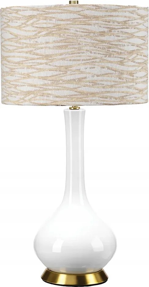 Kerámia asztali lámpa krémfehér 69 cm-es lámpaernyővel Elstead nappaliba