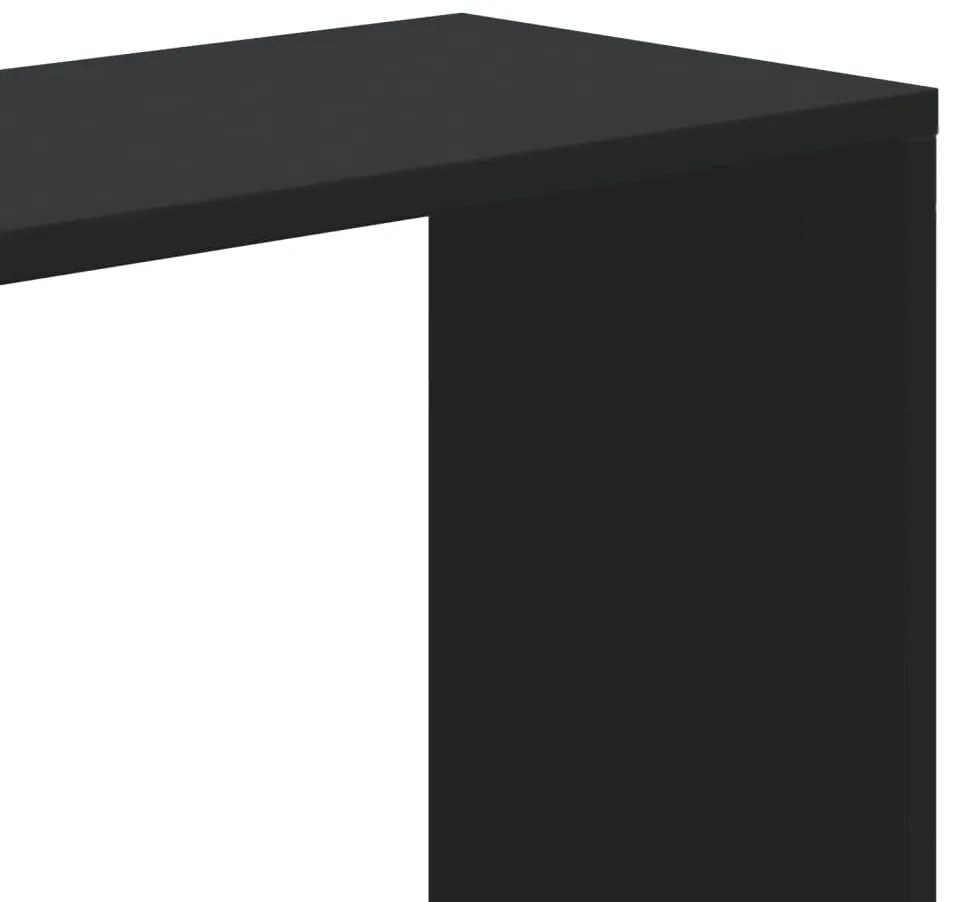 5 szintes fekete szerelt fa könyvespolc 80,5 x 23,5 x 162,5 cm