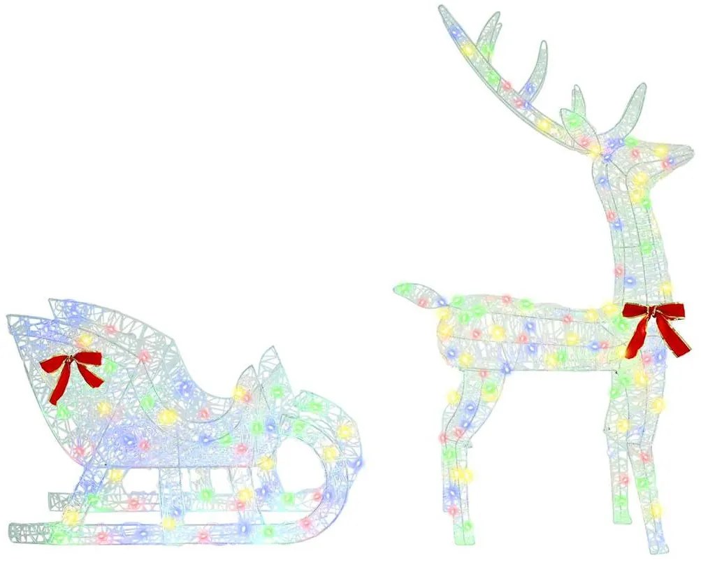 Rénszarvas húzta szán színes 70 x 26 x 128,5 cm Akril