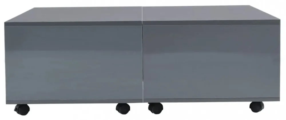 magasfényű szürke dohányzóasztal 100 x 100 x 35 cm
