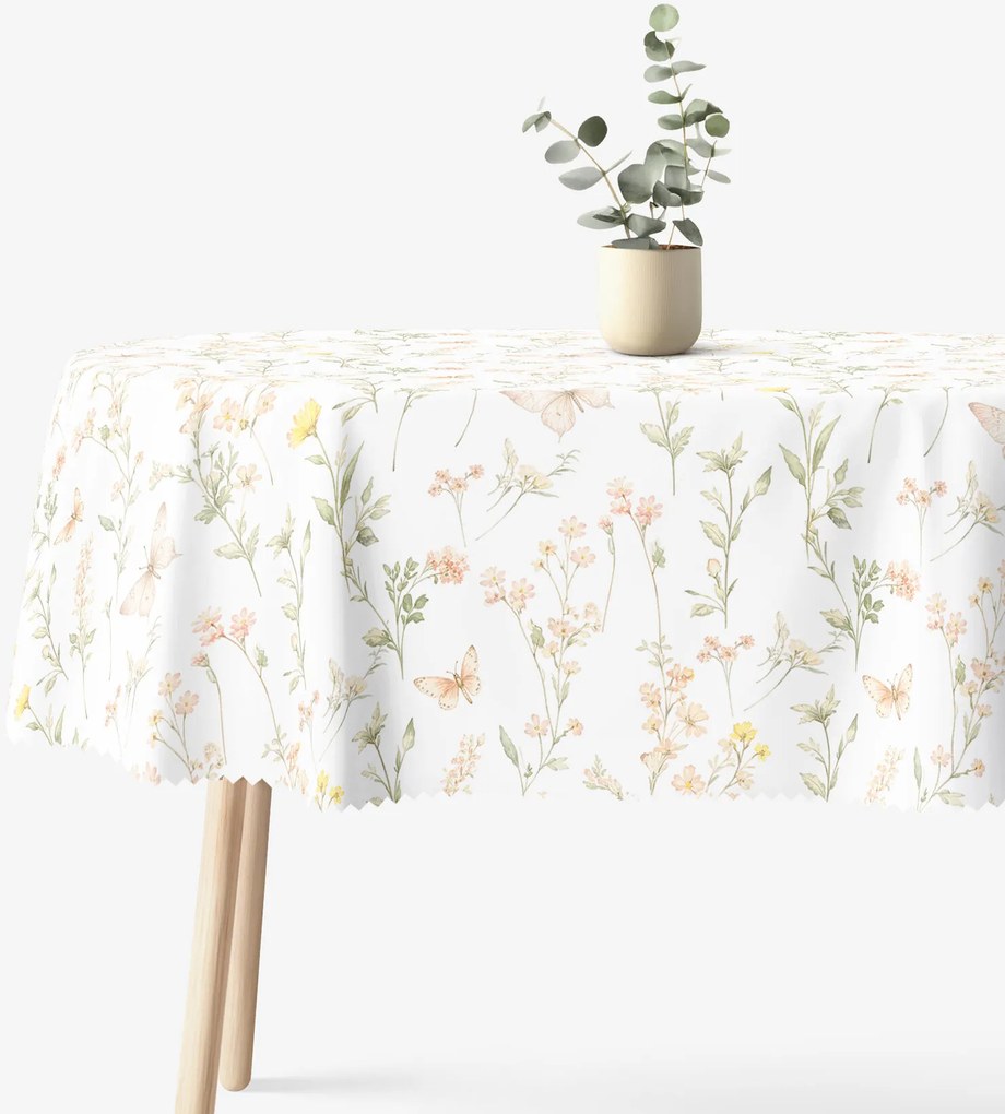 Goldea ovális teflonos terítő - pillangós kert 140 x 200 cm