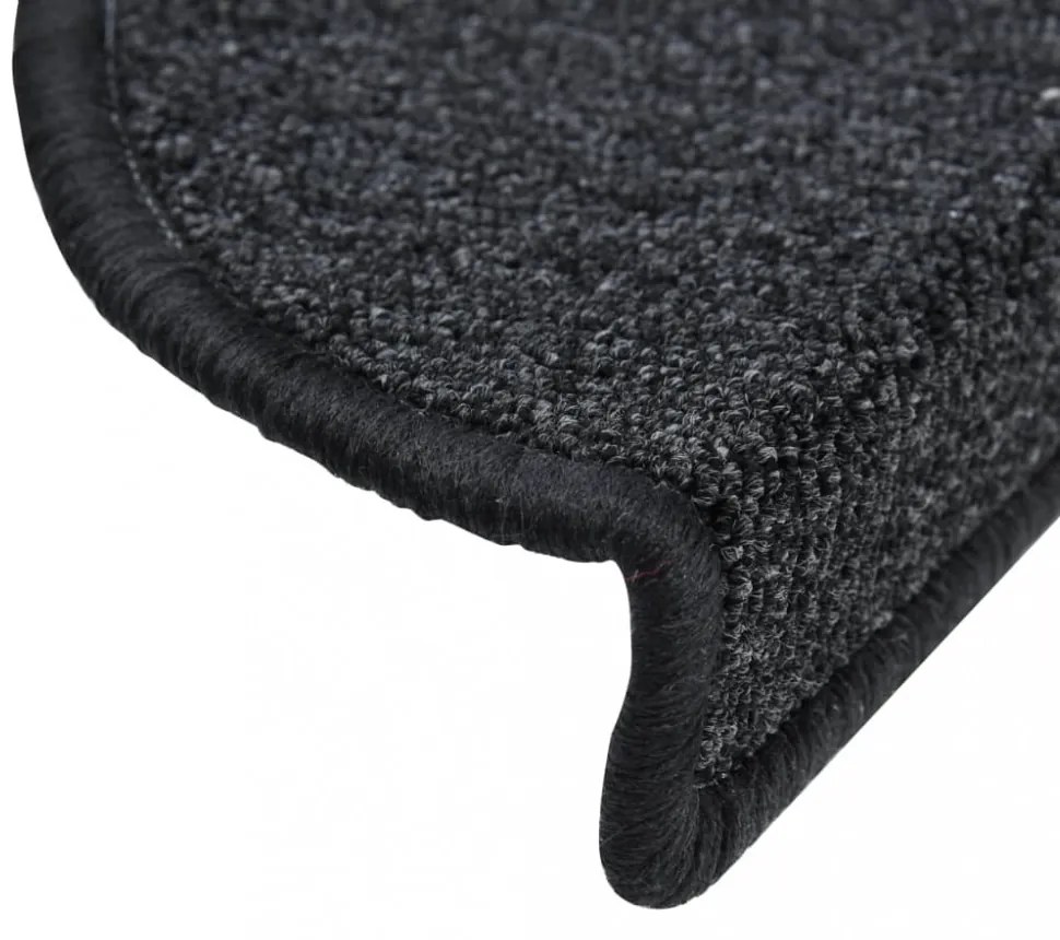 15 darab antracitszürke lépcsőszőnyeg 56 x 17 x 3 cm