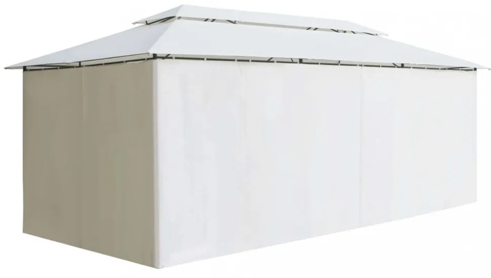 fehér pavilon függönyökkel 600 x 298 x 270 cm 180 g/m²