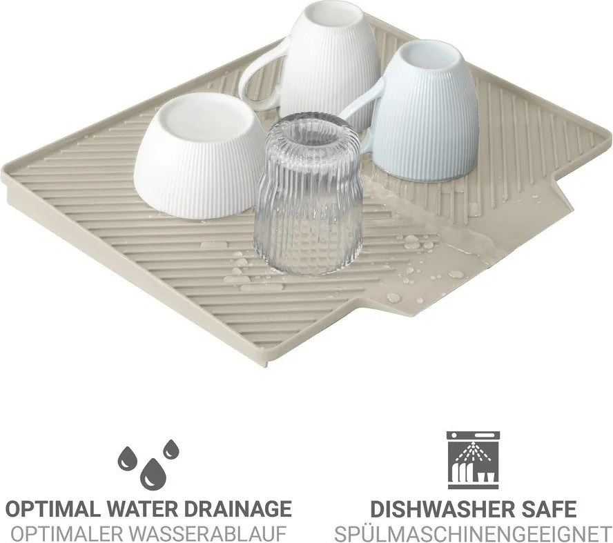 Bézs műanyag edénycsepegtető alátét 34x40 cm Nelia – Wenko