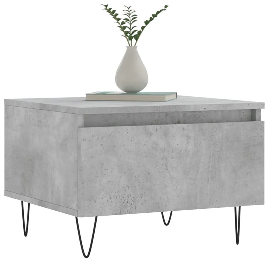 2 db betonszürke szerelt fa dohányzóasztal 50 x 46 x 35 cm