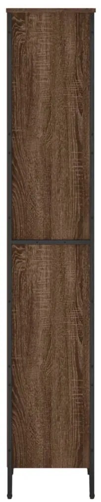 barna tölgy színű szerelt fa könyvszekrény 50 x 31 x 169 cm