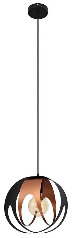 Csillár zsinóron MOONLIGHT 1xE27/15W/230V fekete/réz