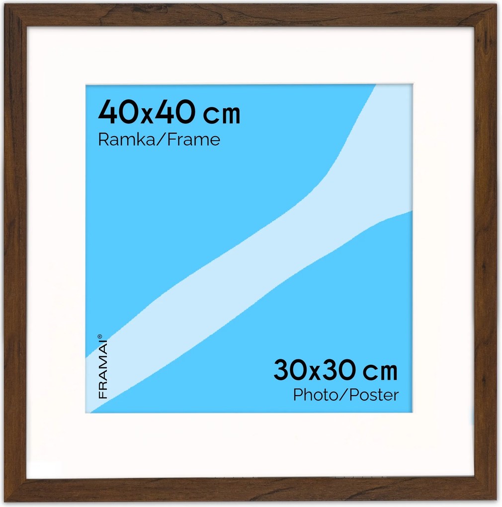 Barna képkeret 40x40 cm passe partout (30x30 cm)