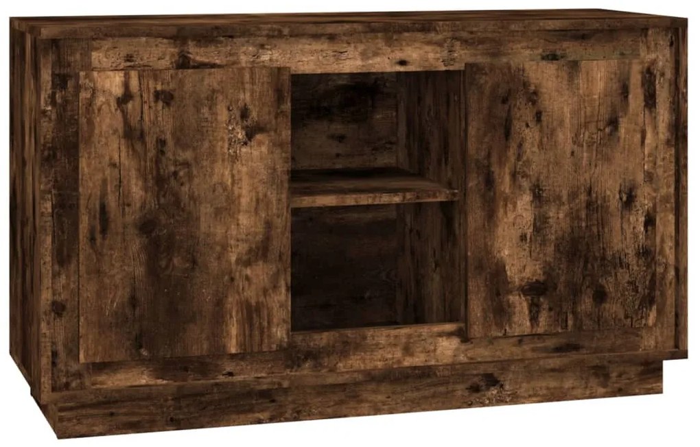 füstös tölgy színű szerelt fa tálalószekrény 102x35x60 cm