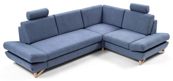 AVESTA kinyitható, jobb oldali, kárpitozott L-alakú sarokgarnitúra tárolóval, kék