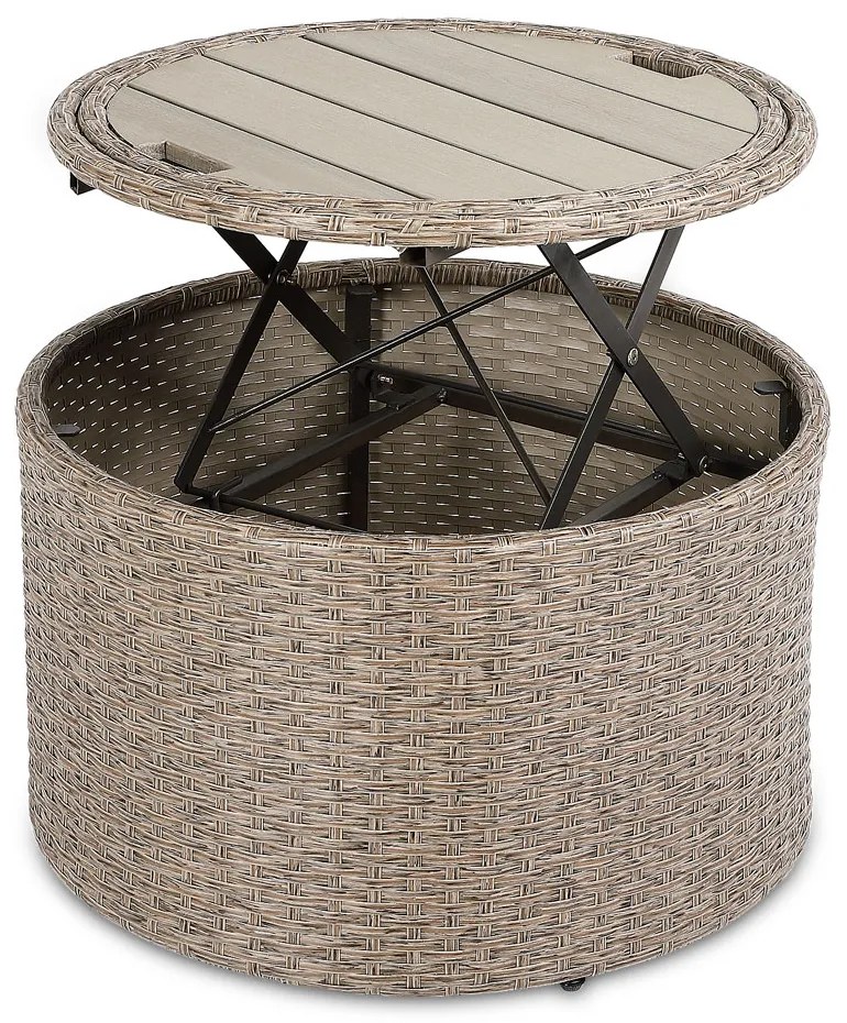 Casaria® Kerti rattan nyugágy LAZY - krém 185 cm