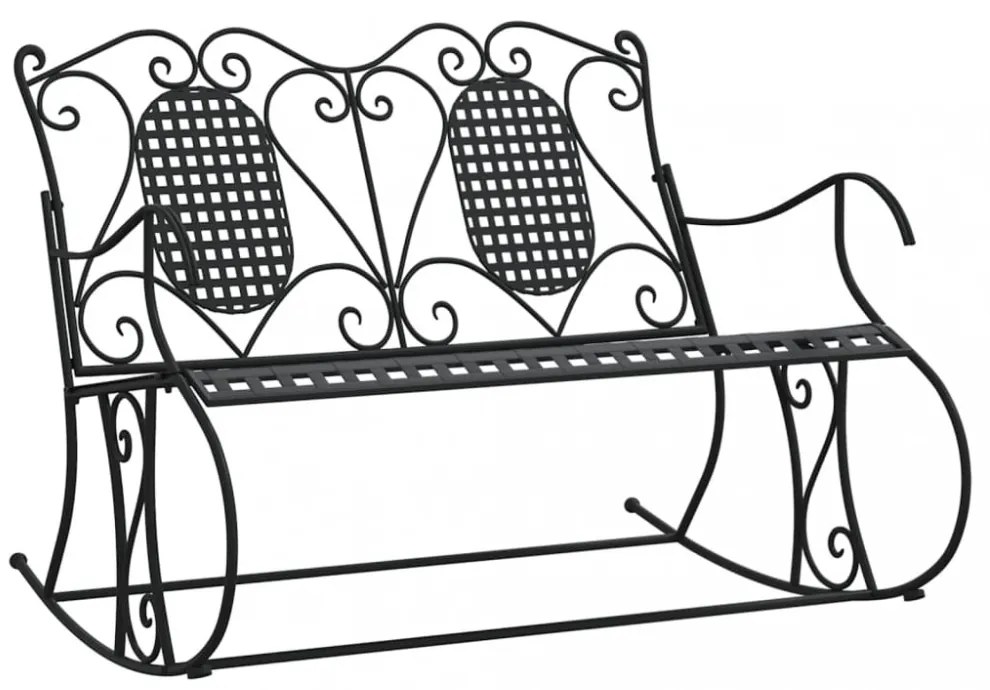 kétszemélyes fekete acél hintapad 113 cm