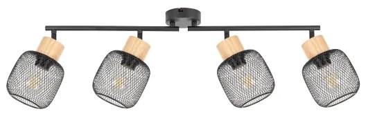 Brilagi - Spotlámpa BASKLITE 4xE27/15W/230V fa/fekete