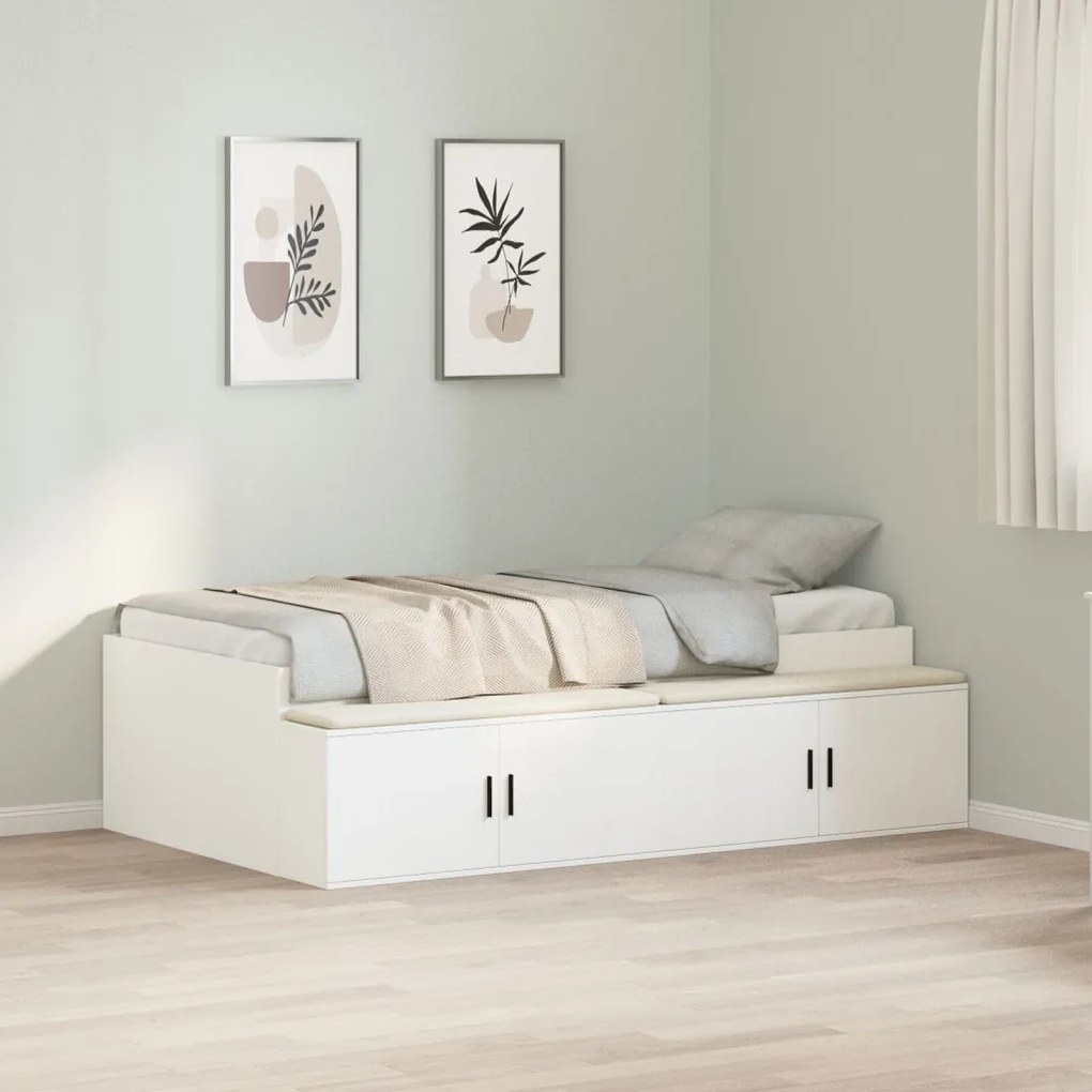 Tárolós ágykeret Fehér 90x200 cm