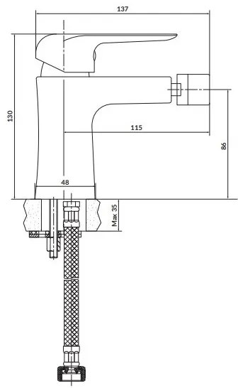 Cersanit S951-350 - Bidécsap CITY fényezett króm