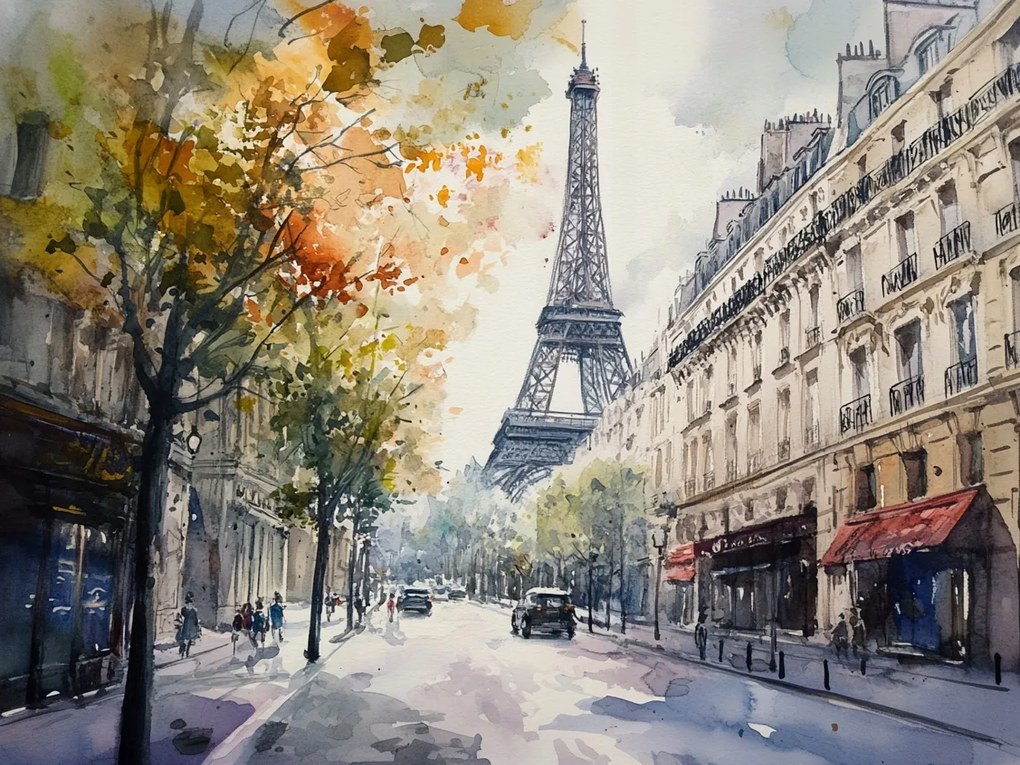 Vászonkép Canvas Város Párizs Franciaország Utca Eiffel-torony 100x75