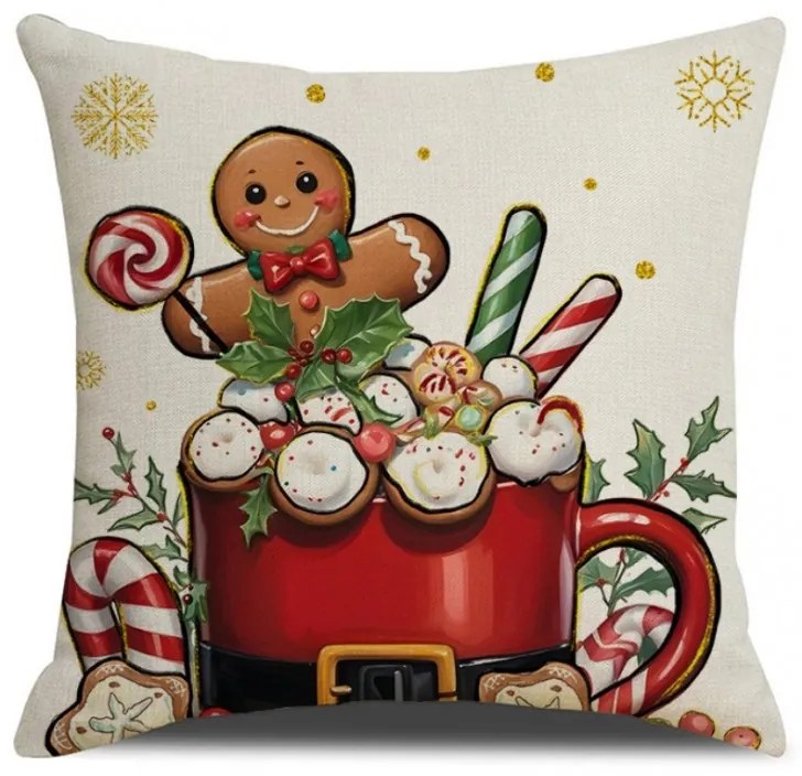 Karácsonyi párnahuzat HOT CHOCOLATE 45x45 cm, színes