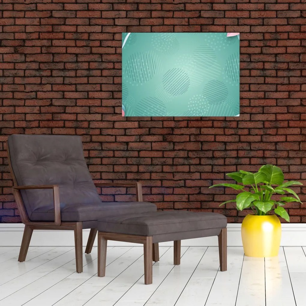 Kép - Körök virággal (üvegen) (70x50 cm)