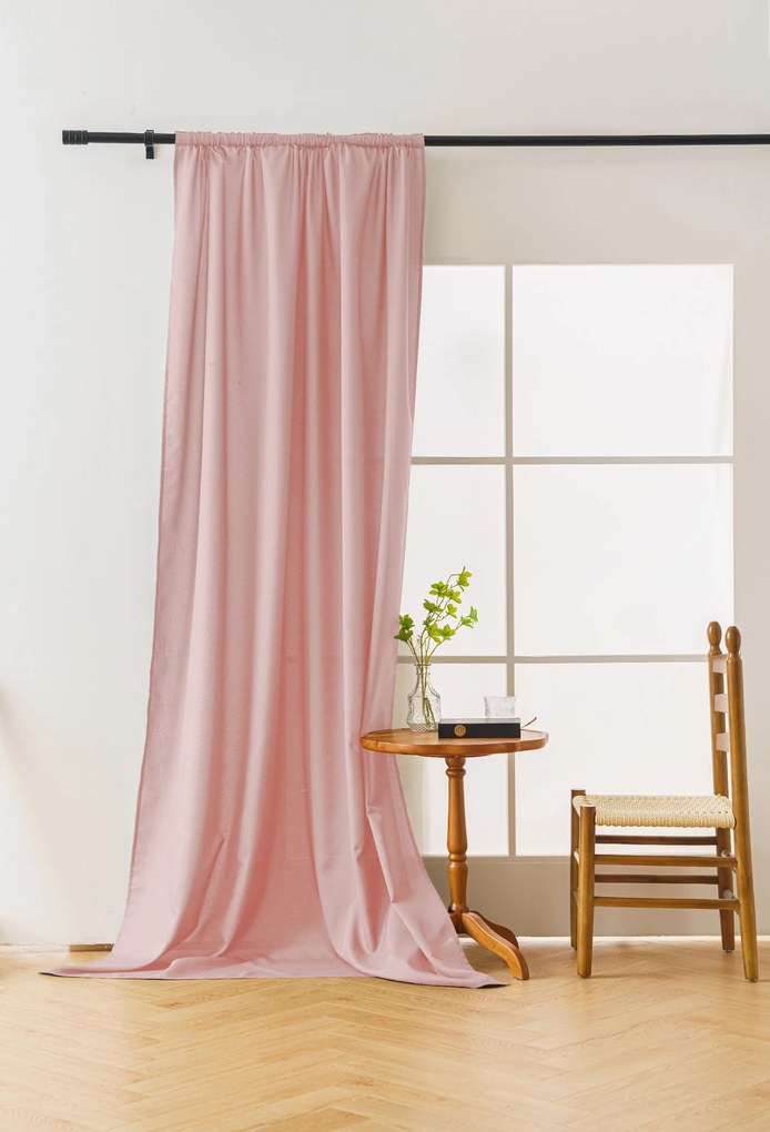 OXFORD LIGHT rózsaszín függöny 140x250 cm Felfüggesztés: Hullámos sínszalag