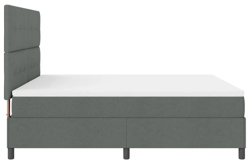 Boxspring ágy matraccal sötét szürke szuper király szövet