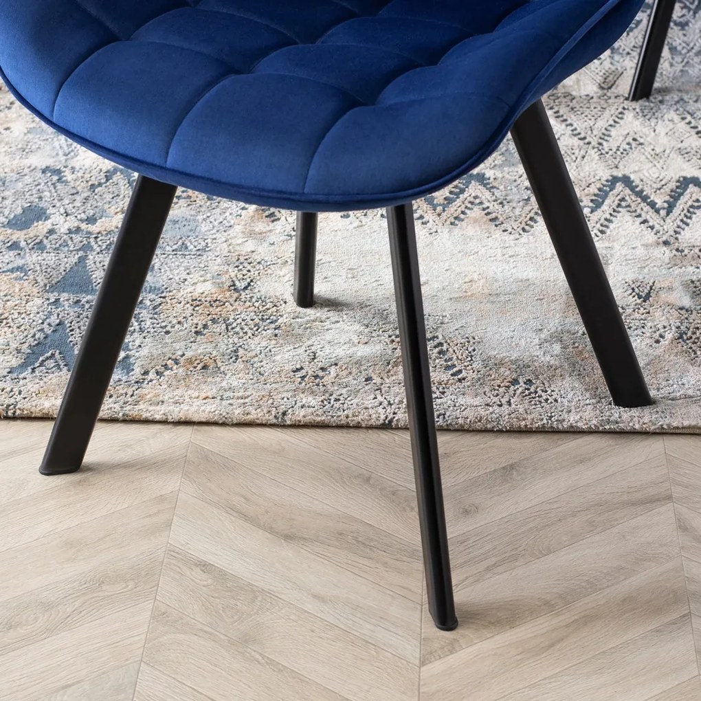 RICK szék, sötétkék, velúr
