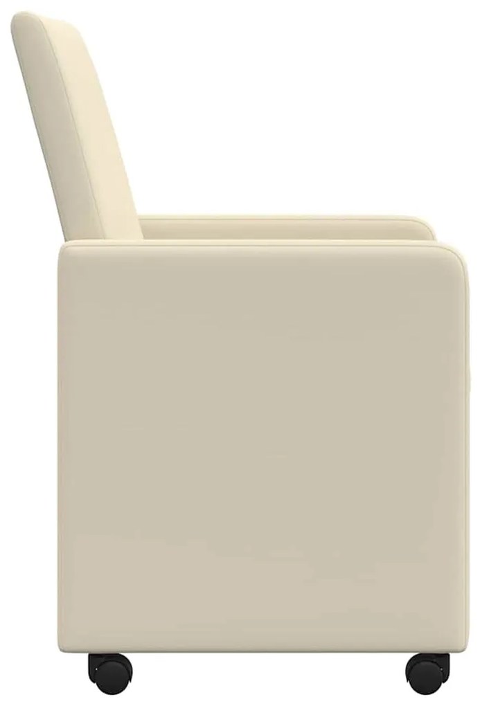 Kerekes Étkező Székek 2 pcs Krém 57 x 66 x 94 cm Műbőr