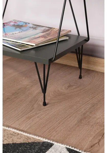 Könyvespolc BALABAN 165x48 cm antracit/fekete