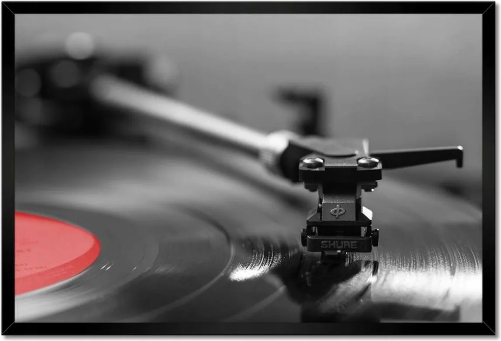 Poszterek keretben 60x40 Vinyl lemez Audio tű