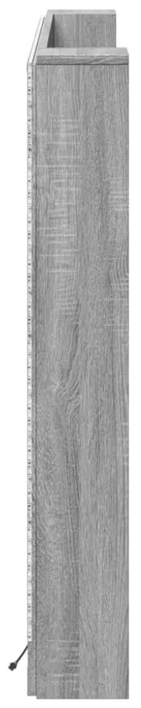 szürke sonoma színű áthidalószekrény LED-ekkel 160x16,5x103,5cm