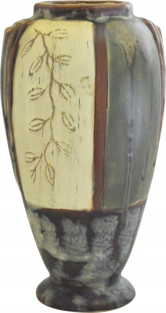 Kerámia Váza Díszes Levelek Magasság 30cm