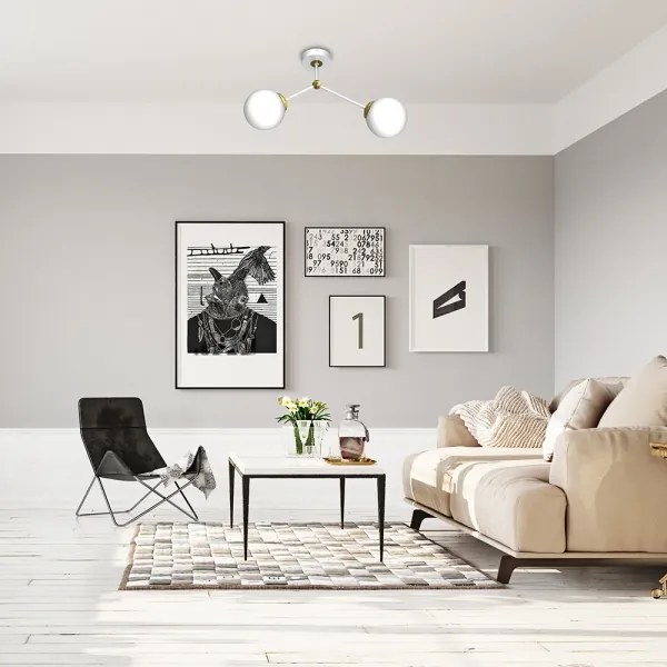 Felületre szerelhető csillár JOY 2xE14/40W/230V fehér/arany