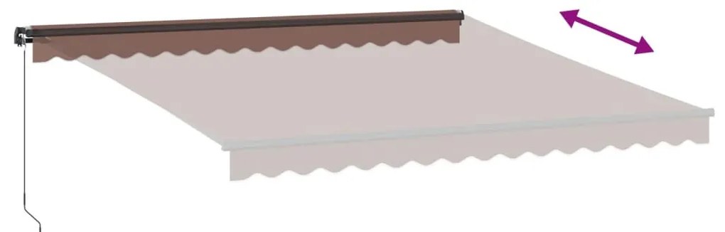 barna kézzel kihúzható LED-es napellenző 400 x 350 cm