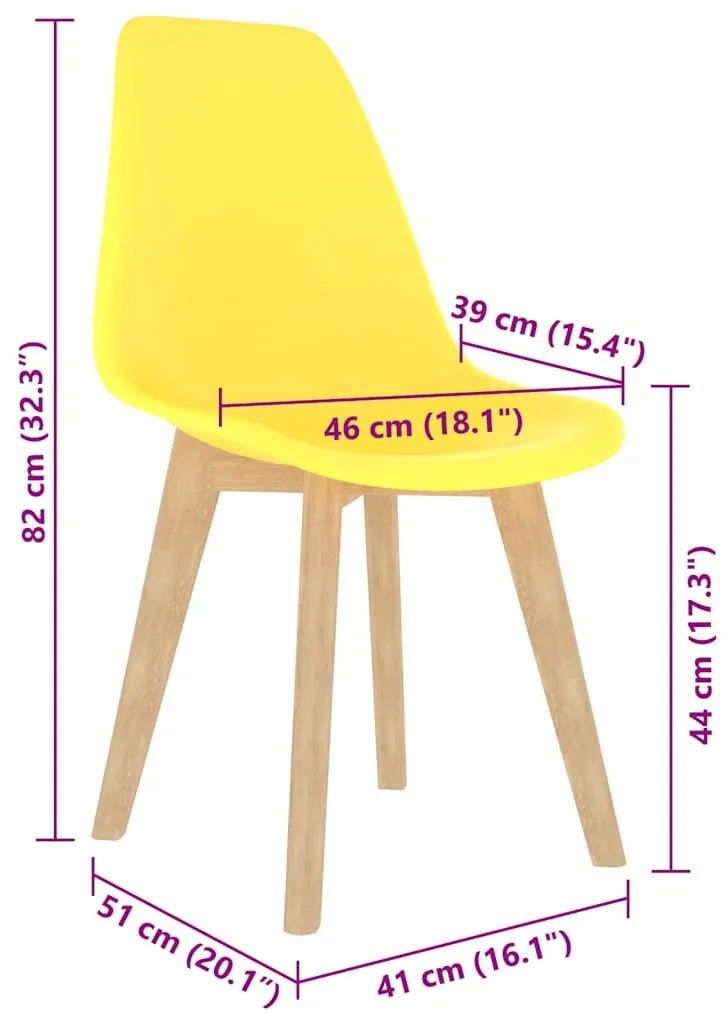 2 db sárga műanyag étkezőszék