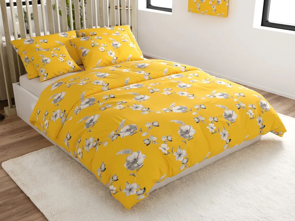 Mikroszálas ágyneműhuzat YELLOW ROSE sárga Ágyneműhuzat mérete: 70 x 90 cm | 140 x 220 cm