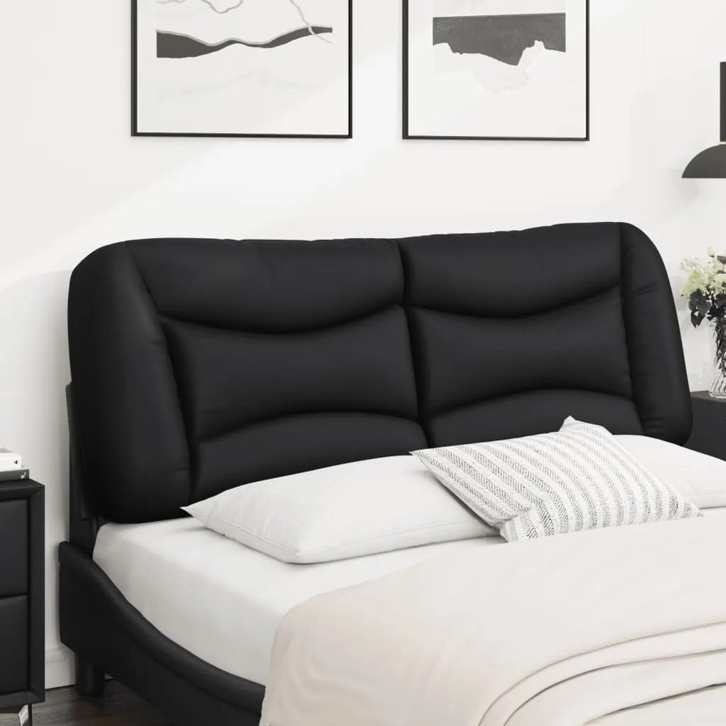 fekete műbőr fejtámla párna 120 cm