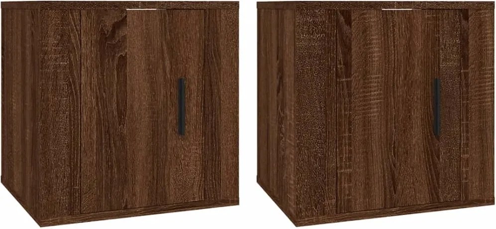 vidaXL 2 db barna tölgy falra szerelhető TV-szekrény 40x34,5x40 cm