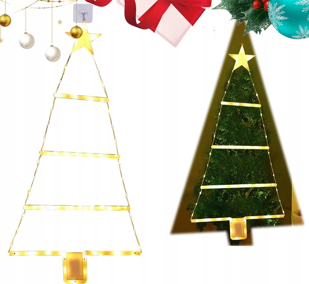 Karácsonyfadísz Led meleg szín 93 cm