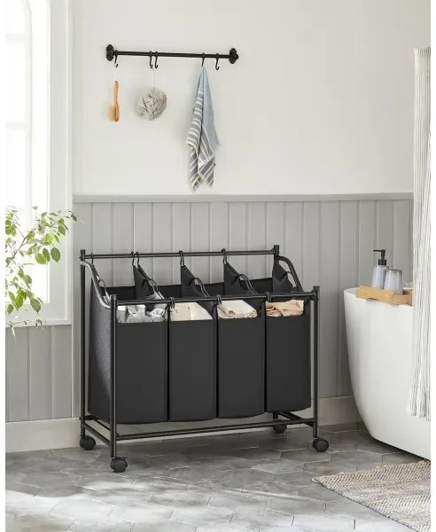 LINA fekete szennyeskosár