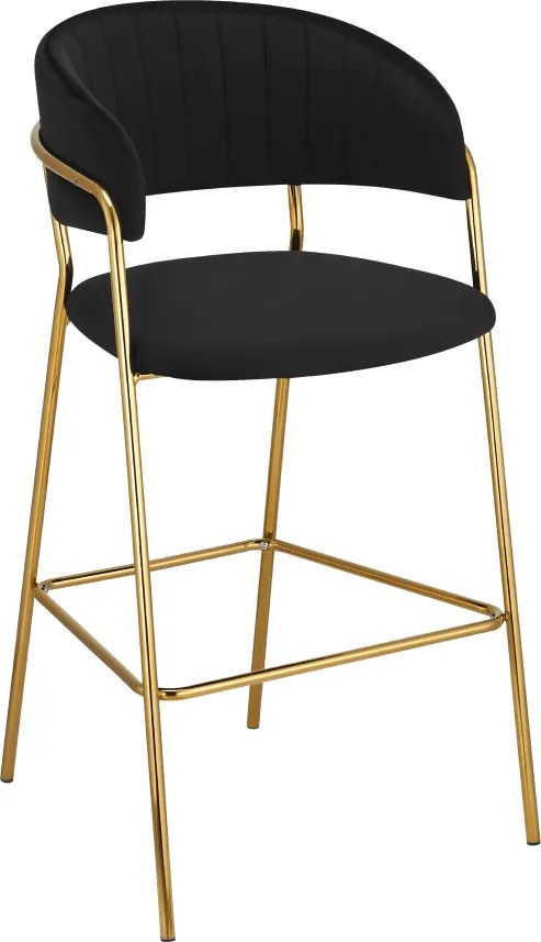 Design bárszék, fekete Velvet szövet/gold króm arany, DASMIN TYP 2