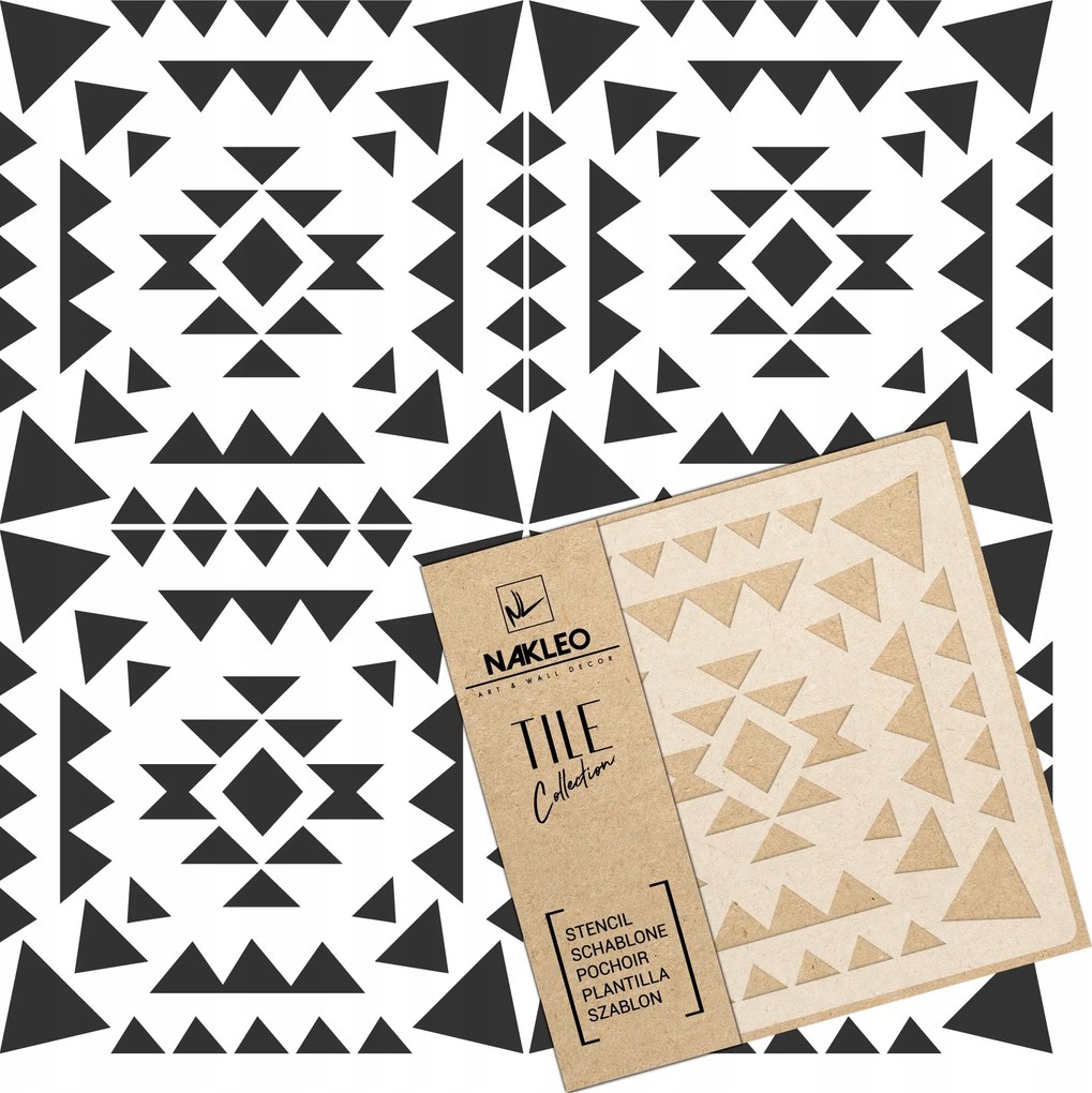 Festősablon Csempe Csempék Többször felhasználható 33x33cm Azték minta Azteca