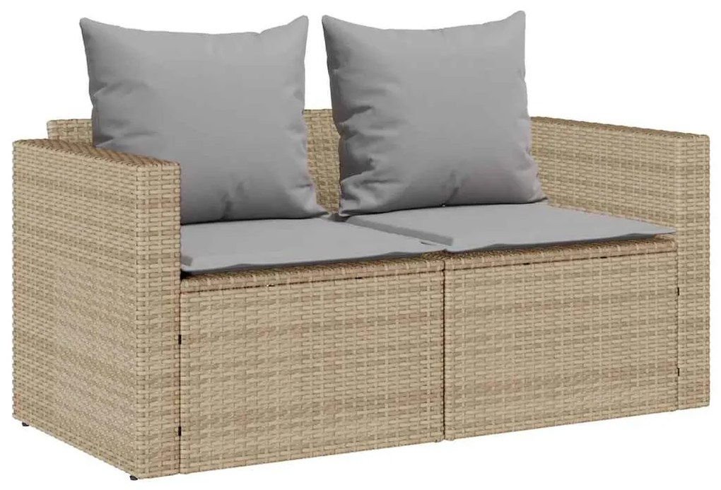 5 részes polyrattan kerti kanapé garnitúra párnákkal stackable