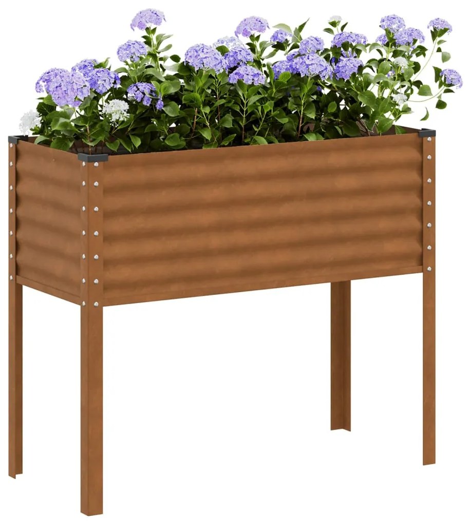 kerti virágláda 100 x 45 x 90 cm időjárásálló acélból