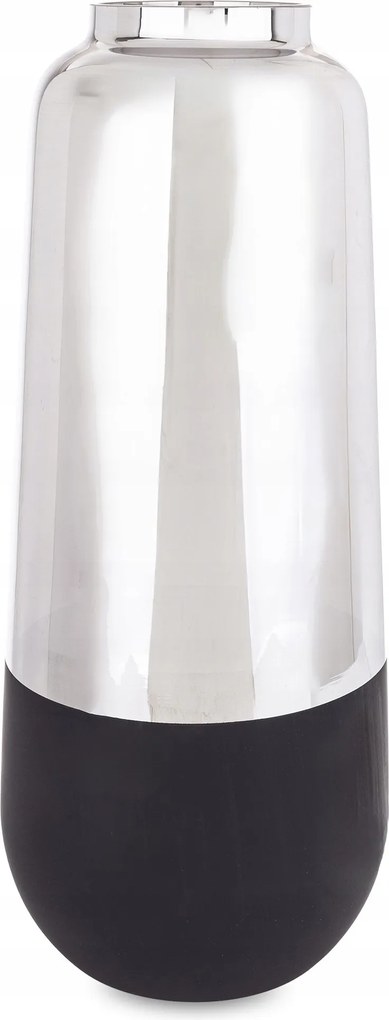 Virágváza Üveg Dekoráció Elegáns Szoba Ezüst Fekete 40 CM