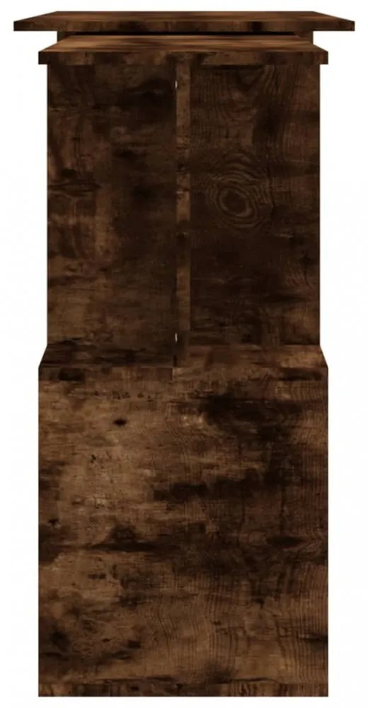 füstös tölgy színű szerelt fa sarokasztal 200 x 50 x 76 cm