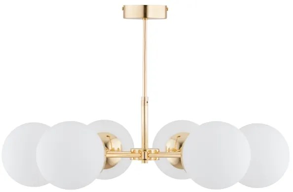 Csillár rúdon FOTON 6xE14/40W/230V arany/fehér