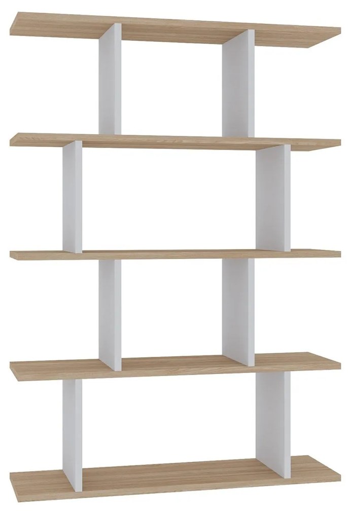 könyvespolc Harmon - White, Oak