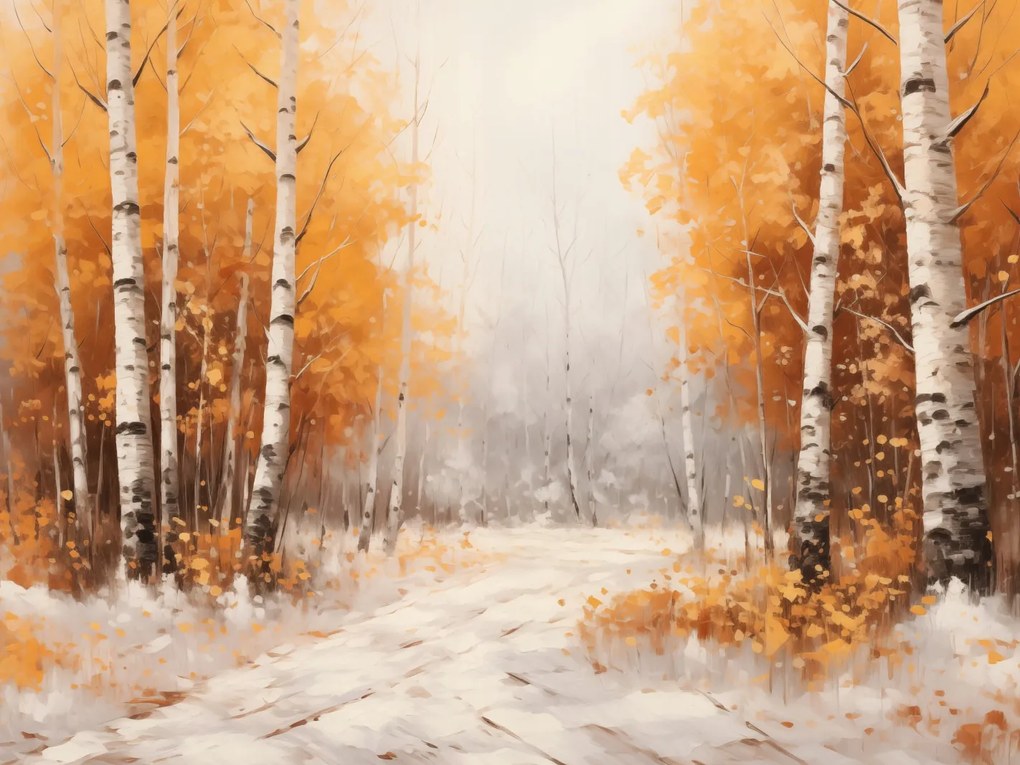 Poszter 40x30cm Őszi nyírfák